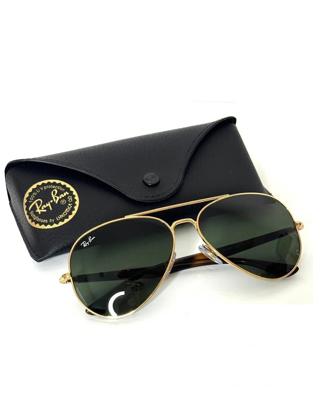RAY BAN RB 3675 Sunglasses NEW Arista Gold / Green Made in Italy